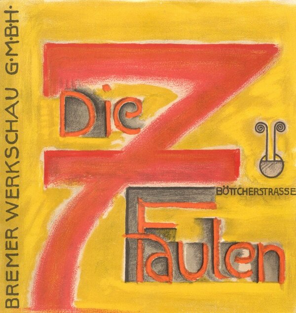 Katalog „Die Sieben Faulen“, Titel (Entwurf: Bernhard Hoetger)